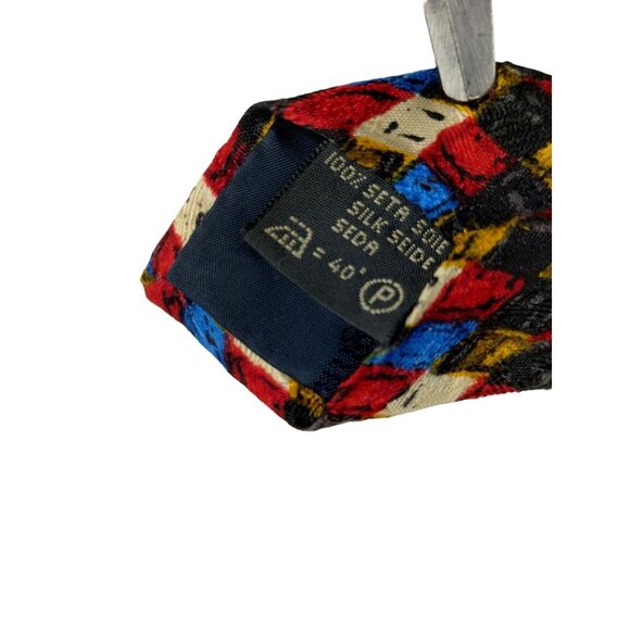 Ermenegildo Zegna Mens Multicolor Diamond Pattern Silk Tie - Picture 10 of 10